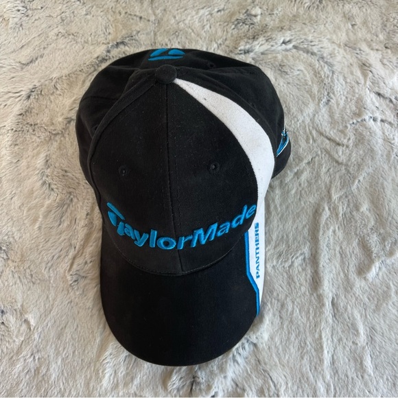 Carolina Panthers Hat Cap Strap Back Black Blue Taylormade NFL Football Mens - Picture 4 of 13